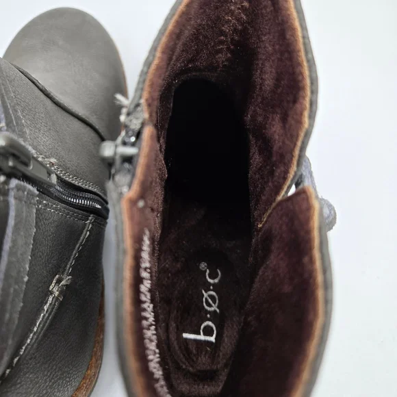 BOC by Born Women Addi Gray Flat Ankle Boots Booties Size 6 - Picture 8 of 9